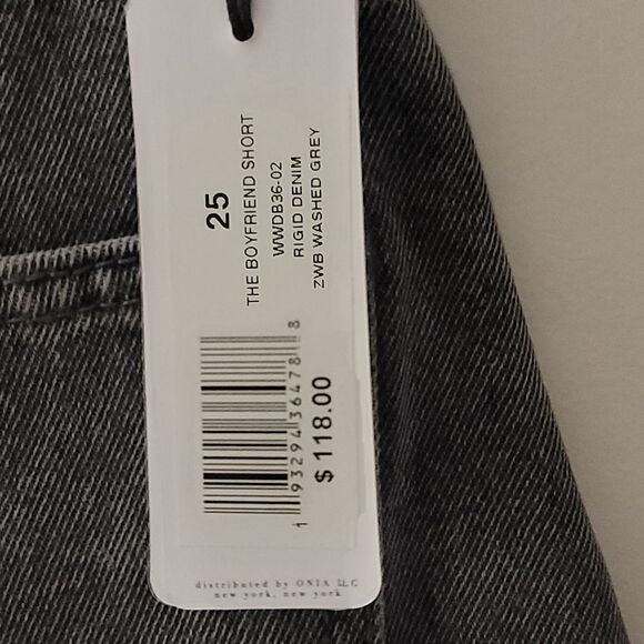 Anthropologie WeWoreWhat The Boyfriend Shorts Rigid‎ Demin Washed Grey Size 25 - Picture 8 of 11